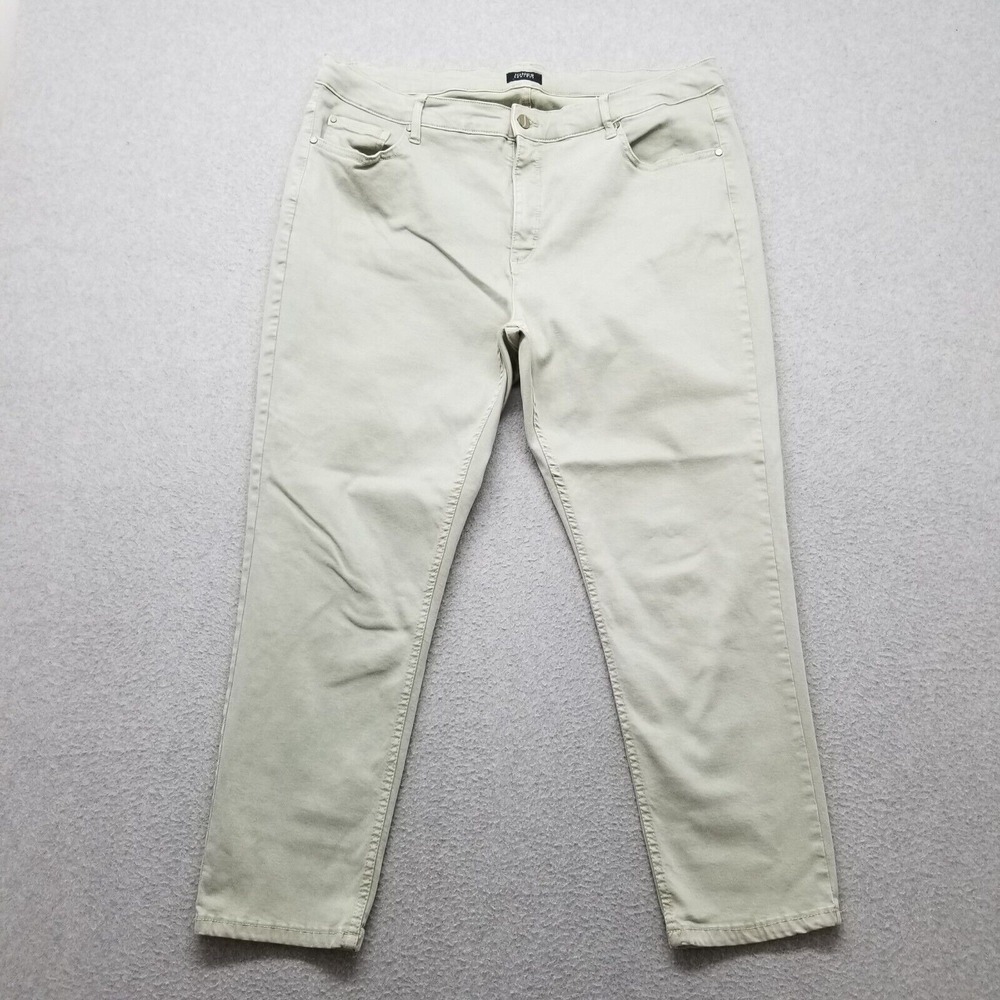 Jones New York Pants Womens 38x27 Green Pockets‎ Stretch Tapered